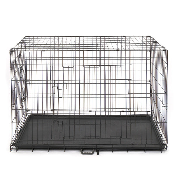 48" Pet Kennel Cat Dog Folding Steel Crate Animal Playpen Wire Metal Doba